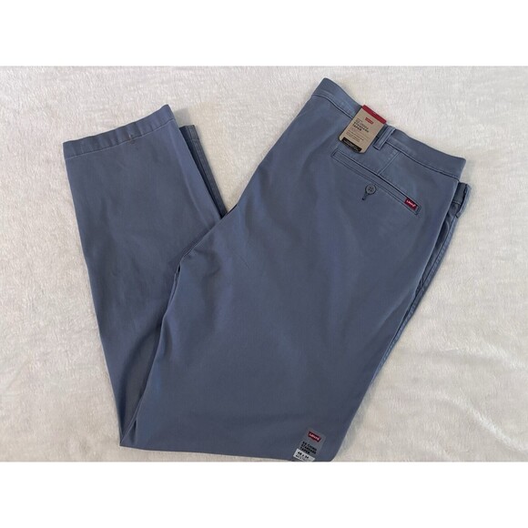 Levi's XX Chino Mens Blue Standard Stretch Taper Leg Pants 48 x 34 Flat Front - Picture 1 of 8